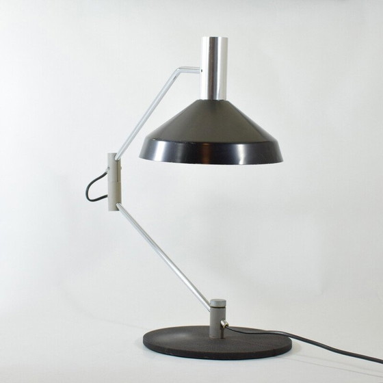 Image 1 of Vintage zwart gelakte metalen lamp model 50 S van Rico Baltensweiler, Zwitserland 1961