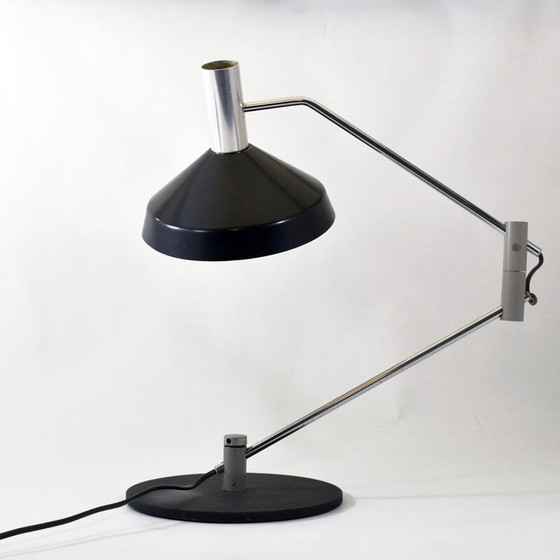 Image 1 of Vintage zwart gelakte metalen lamp model 50 S van Rico Baltensweiler, Zwitserland 1961