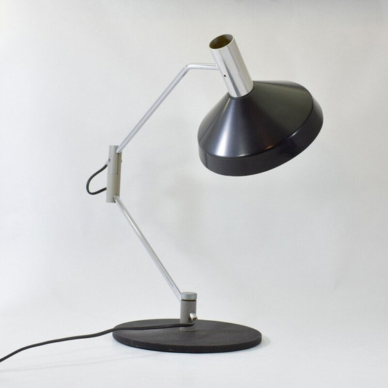 Image 1 of Vintage zwart gelakte metalen lamp model 50 S van Rico Baltensweiler, Zwitserland 1961