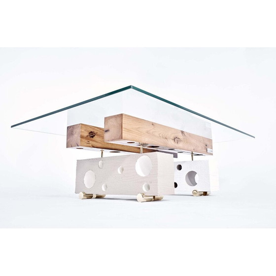 Image 1 of Vintage salontafel gepolijst massief messing door Leonardy Ulysse André