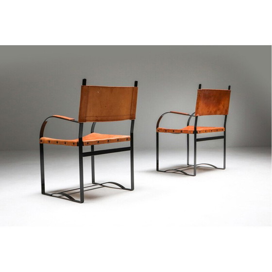 Image 1 of Paar vintrage cognac leren fauteuils 1960