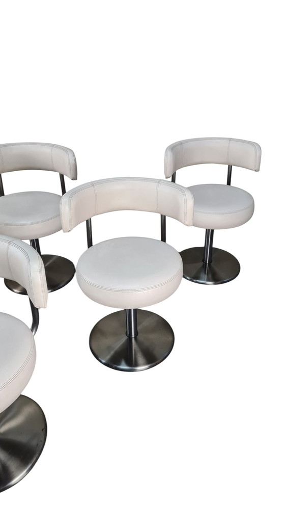 Image 1 of 6 X Midcentury Swedish Dining Chairs Or Bar Stools Borje Johanson