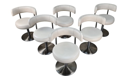 Image 1 of 6 X Midcentury Swedish Dining Chairs Or Bar Stools Borje Johanson