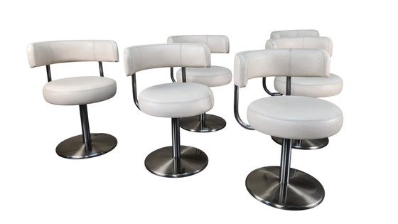 Image 1 of 6 X Midcentury Swedish Dining Chairs Or Bar Stools Borje Johanson