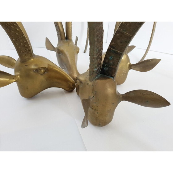 Image 1 of Vintage verguld messing ramskop salontafel