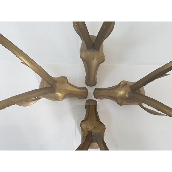 Image 1 of Vintage verguld messing ramskop salontafel