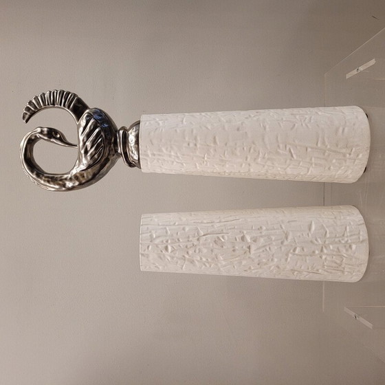 Image 1 of Paar vintage Canard vazen van geglazuurd keramiek voor Roche Bobois, Frankrijk