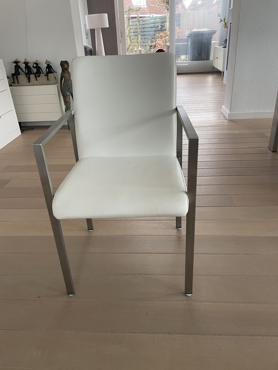 Image 1 of Moderne Eetkamerstoelen Wit Leer