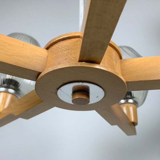 Image 1 of Vintage kroonluchter van Drevo Humpolec, Tsjecho-Slowakije 1970