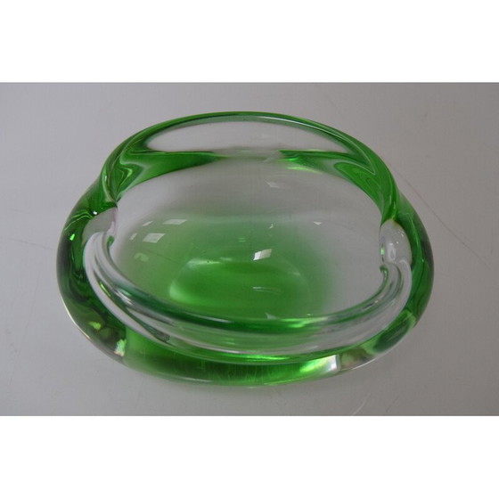 Image 1 of Vintage metallurgisch glazen asbak van Glasswork Novy Bor, Tsjecho-Slowakije 1960