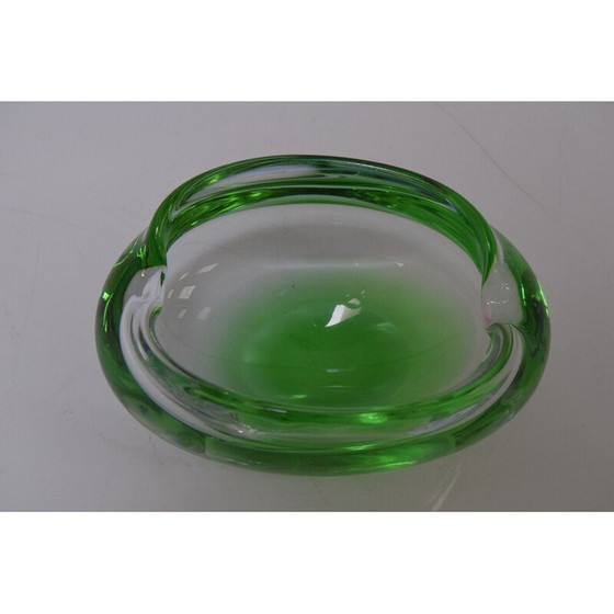Image 1 of Vintage metallurgisch glazen asbak van Glasswork Novy Bor, Tsjecho-Slowakije 1960