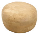 Vintage patchwork poef leer