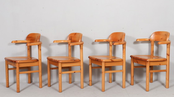 Image 1 of 4 stoelen / eetkamerstoelen in de stijl van Rainer Daumiller, grenen, jaren 1970