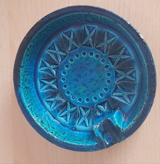 Image 1 of 2X Rimini blauwe vaas en asbak van Bitossi, 1960S