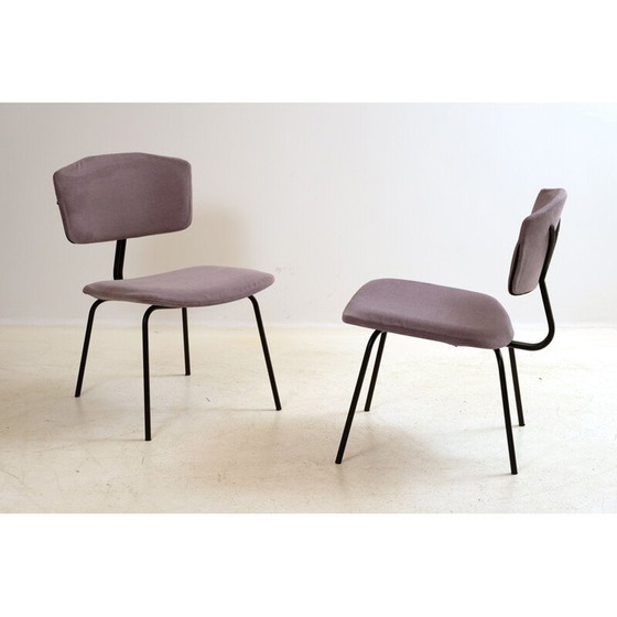 Image 1 of Paar paar paarse stoelen van Sunday C. Sclafert, 1950