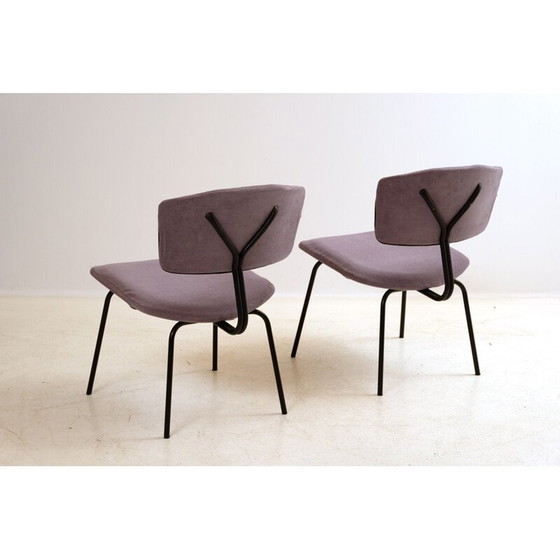 Image 1 of Paar paar paarse stoelen van Sunday C. Sclafert, 1950