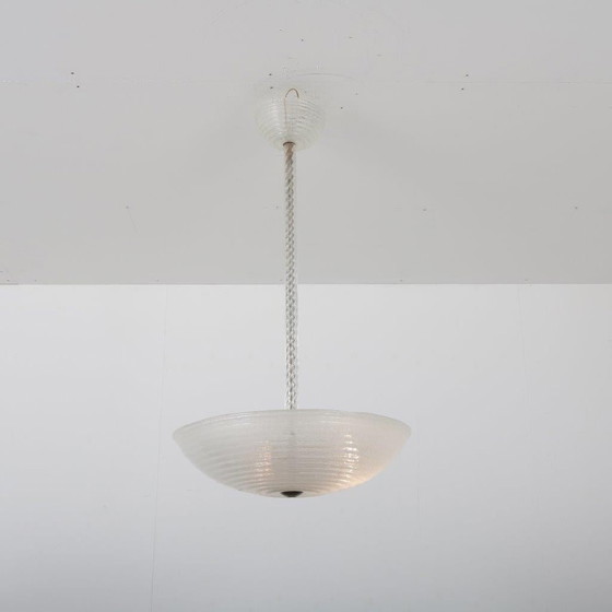 Image 1 of Ercole Barovier Murano glazen hanglamp, Italië 1930