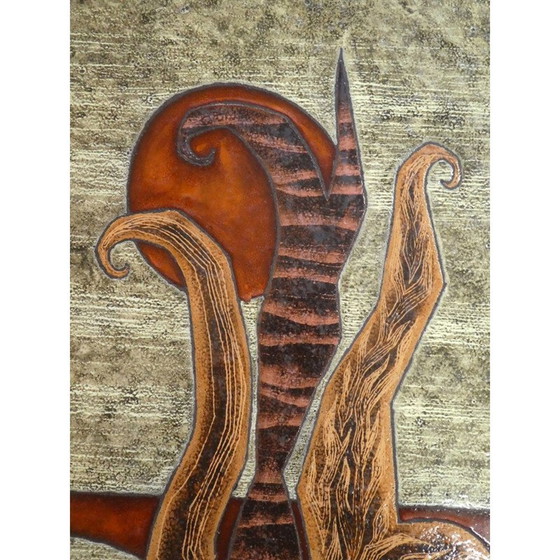 Image 1 of Vintage geëmailleerde lava salontafel door Jean Jaffeux, 1970