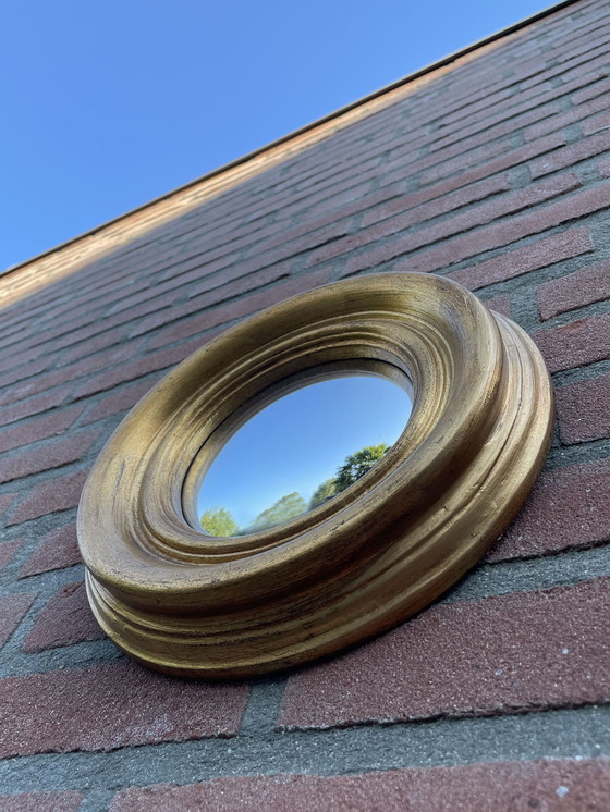 Image 1 of Ronde spiegel bol glas in goud