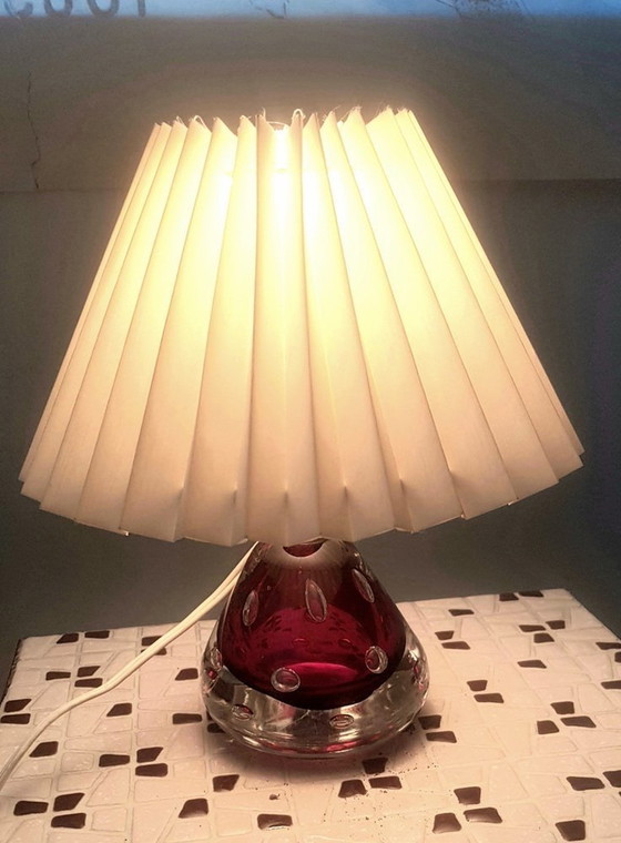 Image 1 of Murano glazen tafellamp van Pietro Toso voor Fratelli Toso, 1950S