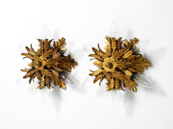 Image 1 of Set van drie prachtige Italiaanse plafond- of wandlampen uit 1960 door Banci Firenze Italië