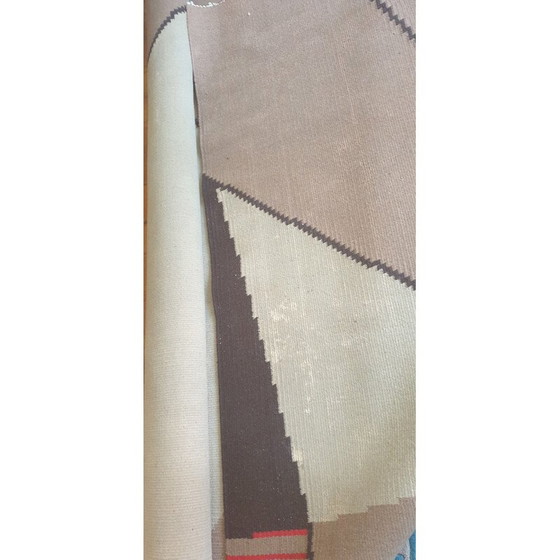 Image 1 of Vintage geometrisch kelimtapijt, Tsjecho-Slowakije 1950