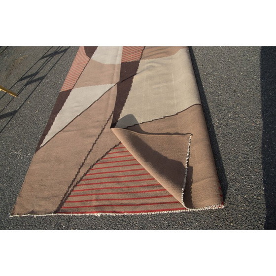 Image 1 of Vintage geometrisch kelimtapijt, Tsjecho-Slowakije 1950