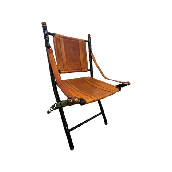 Image 1 of Vintage Officiersstoel Metaal Faux Bamboe Frame