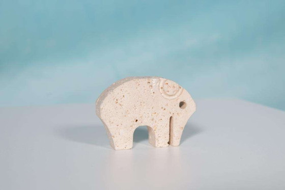 Image 1 of 70s Travertin beeldje Fratelli Manelli, elephant sculpture