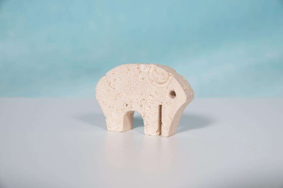 Image 1 of 70s Travertin beeldje Fratelli Manelli, elephant sculpture