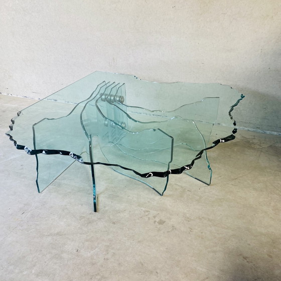 Image 1 of Fiam Italia "Shell" design salontafel Danny Lane, Italy 1988