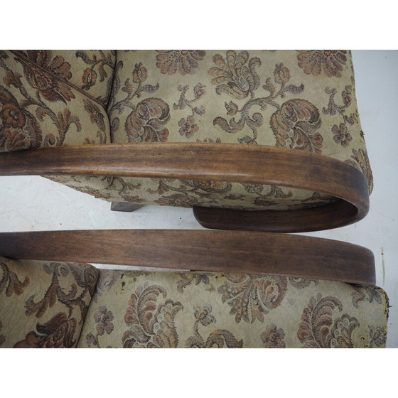 Image 1 of Paar Art Deco vintage fauteuils van Jindrich Halabala, Tsjecho-Slowakije 1940