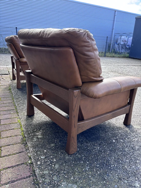 Image 1 of 2 X Vintage Fauteuil Leer