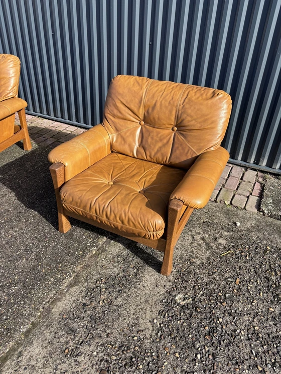 Image 1 of 2 X Vintage Fauteuil Leer