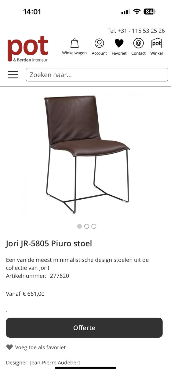 Image 1 of 4 x Jori Piuro stoel wit leder