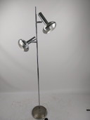 1 x 1960s dubbele vloerlamp in aluminium omi gewrichten 