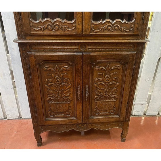 Image 1 of Vintage geglazuurd dressoir in massief eikenhout