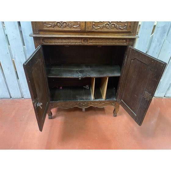 Image 1 of Vintage geglazuurd dressoir in massief eikenhout