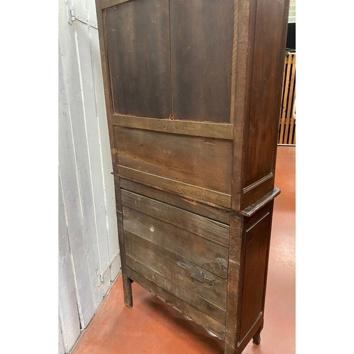 Vintage geglazuurd dressoir in massief eikenhout