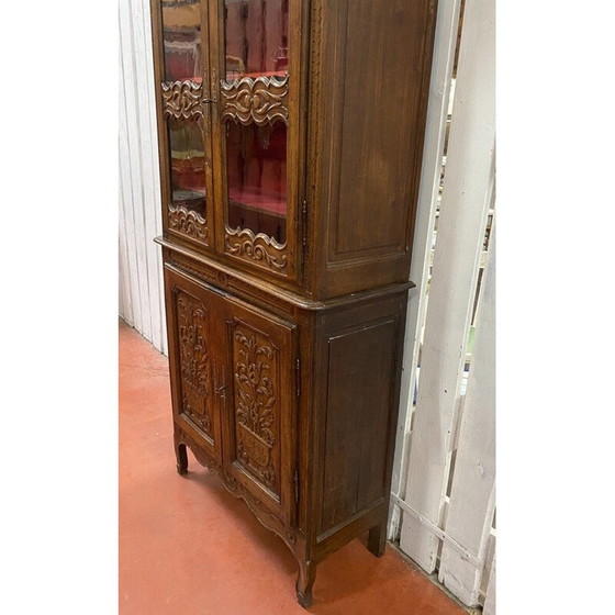 Image 1 of Vintage geglazuurd dressoir in massief eikenhout