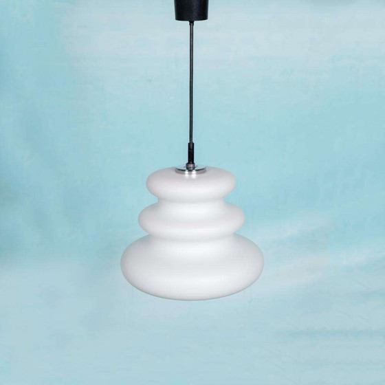 Image 1 of Space age melkglazen hanglamp, organic shaped pendant