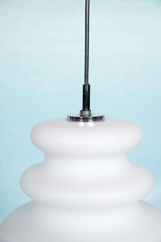 Image 1 of Space age melkglazen hanglamp, organic shaped pendant