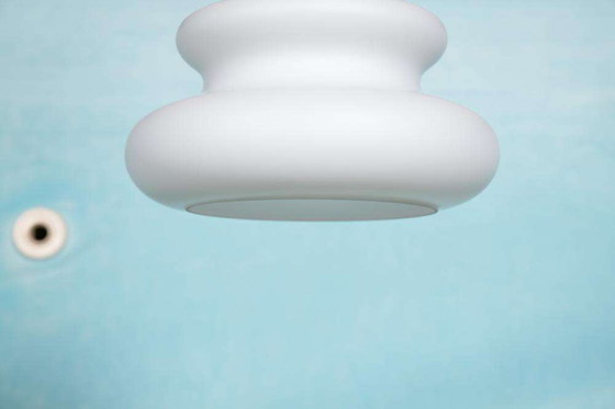 Image 1 of Space age melkglazen hanglamp, organic shaped pendant