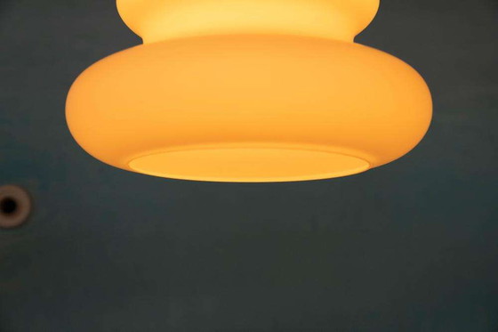 Image 1 of Space age melkglazen hanglamp, organic shaped pendant