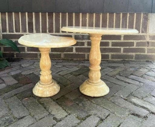 Set Vintage Marmeren Bijzettafels