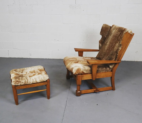 Image 1 of Brutalist lounge chair + ottoman