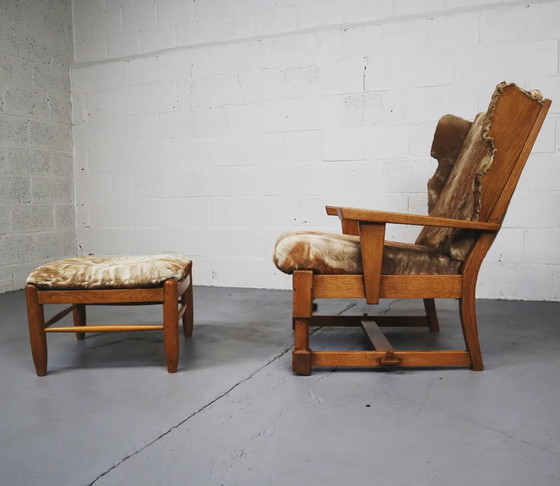 Image 1 of Brutalist lounge chair + ottoman