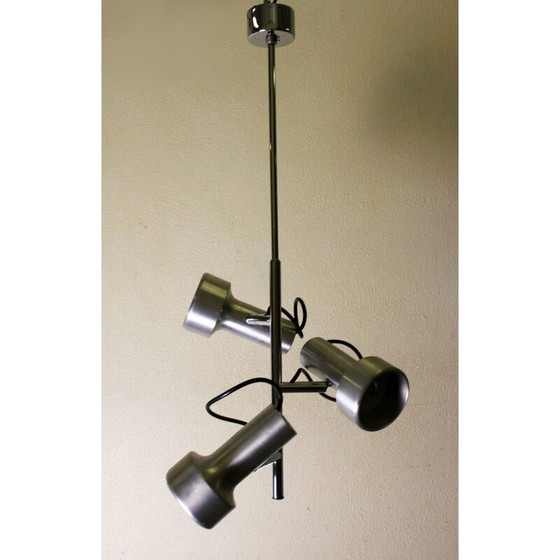 Image 1 of Vintage hanglamp 3 spots in aluminium, 1960
