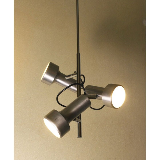 Image 1 of Vintage hanglamp 3 spots in aluminium, 1960