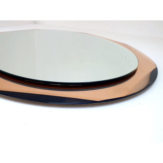 Image 1 of Vintage spiegel Antonio Lupi Luxor kristal kunst rodekoper 1950